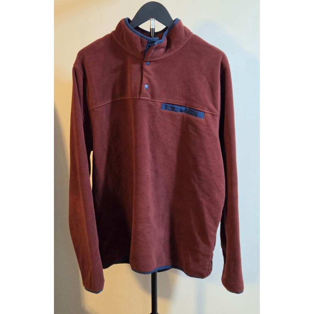 32 Degrees Heat Quarter Snap Pullover Mens Size Large Maroon Navy